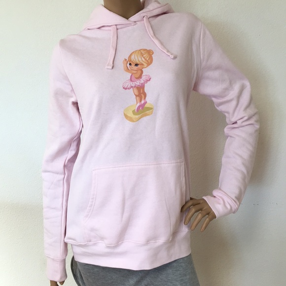 Tops - NWT Pink Ballerina Dancer Hoodie Sweatshirt Top L
